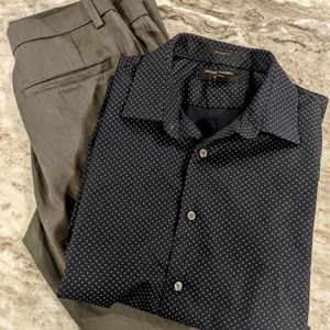 Banana Republic Untucked Shirt & Haggar Dress slacks